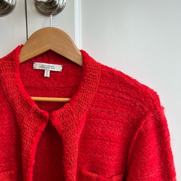 Dorothee Schumacher Texture Knit Cardigan, Size 1 (US 4), Red - Picture 6 of 13